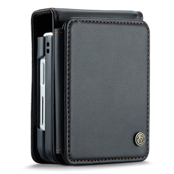 CASEME flip case για Samsung Galaxy Z Flip5 5G, Litchi Wallet, μαύρη