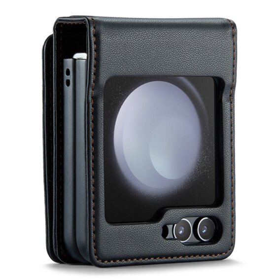 CASEME flip case για Samsung Galaxy Z Flip5 5G, Litchi Wallet, μαύρη