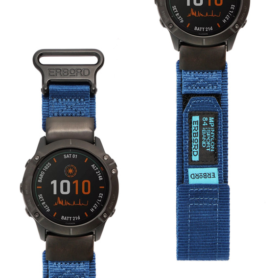 ERBORD Quickfit ιμάντας νάιλον για Garmin Fenix 5X/6X/6X PRO/7X, μπλε