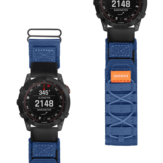 ERBORD Quickfit ιμάντας νάιλον για Garmin Fenix 5X/6X/6X PRO/7X, μπλε