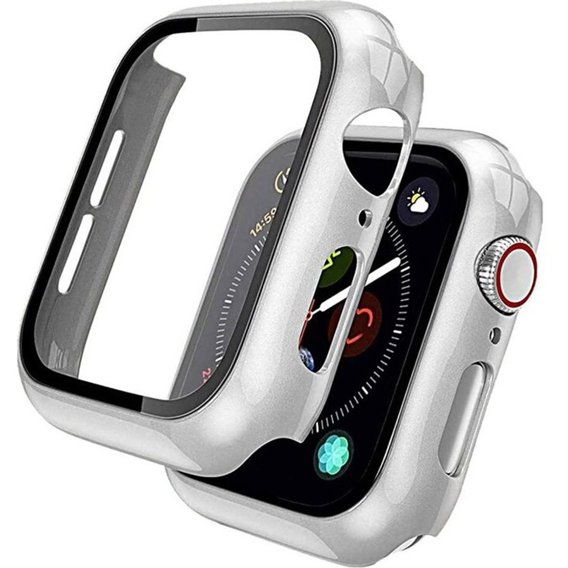 Etui z folią ochronną + Bransoleta Milanese do Apple Watch 1/2/3/4/5/6/SE (42/44MM), Silver