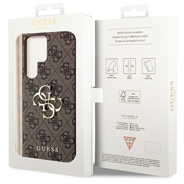 GUESS Θήκη για Samsung Galaxy S24 Ultra, 4G Big Metal Logo, καφέ