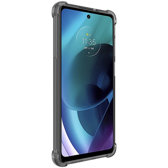 IMAK Θήκη για Motorola Moto G71 5G, Dropproof, διαφανής / μαύρη