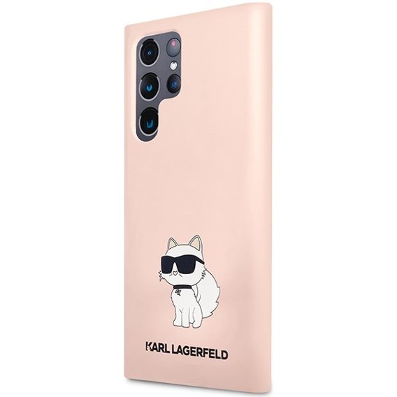 Karl Lagerfeld Θήκη για Samsung Galaxy S23 Ultra, Silicone Choupette, ροζ