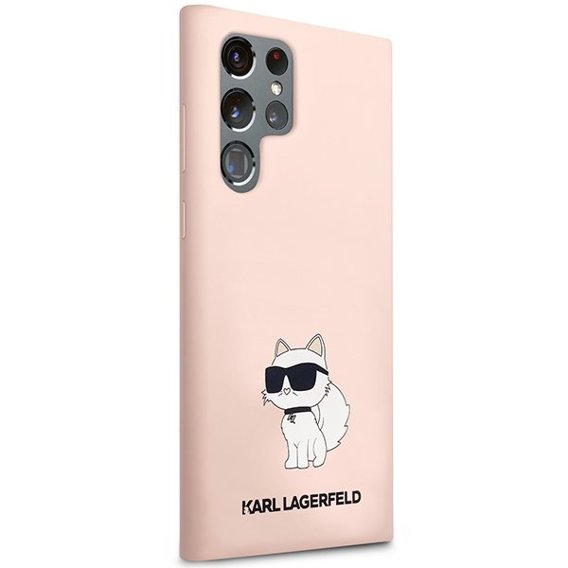 Karl Lagerfeld Θήκη για Samsung Galaxy S23 Ultra, Silicone Choupette, ροζ