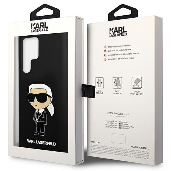 Karl Lagerfeld Θήκη για Samsung Galaxy S23 Ultra, Silicone Ikonik, μαύρη