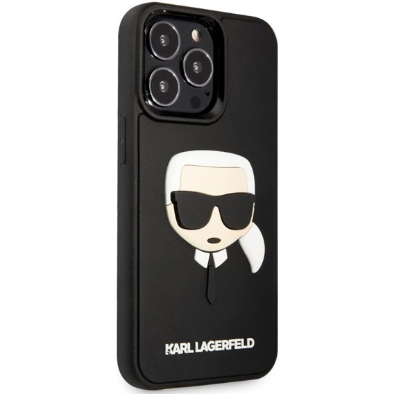 Karl Lagerfeld Θήκη για iPhone 13 Pro, 3D Rubber Karl's Head, μαύρη