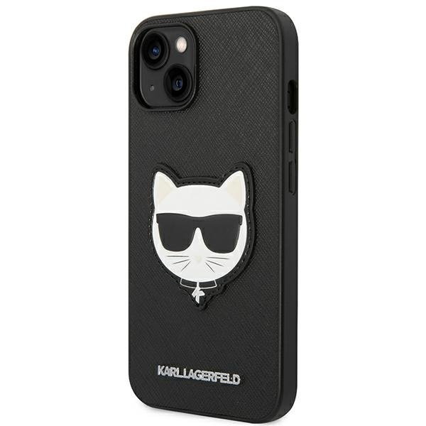 Karl Lagerfeld Θήκη για iPhone 14 Plus, Saffiano Choupette Head Patch, μαύρη