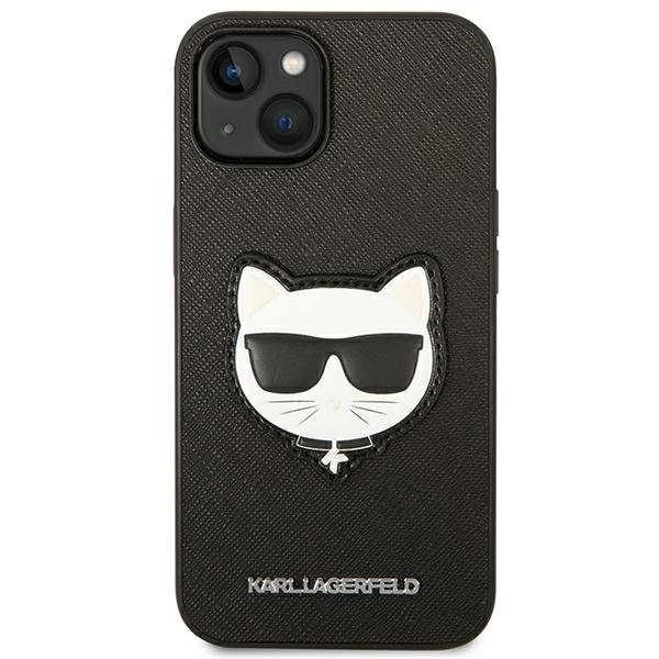 Karl Lagerfeld Θήκη για iPhone 14 Plus, Saffiano Choupette Head Patch, μαύρη