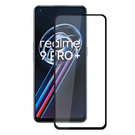 Mocolo Full Glue μετριασμένο γυαλί για Realme 9 Pro+ Plus / Realme 9 4G, μαύρο πλαίσιο