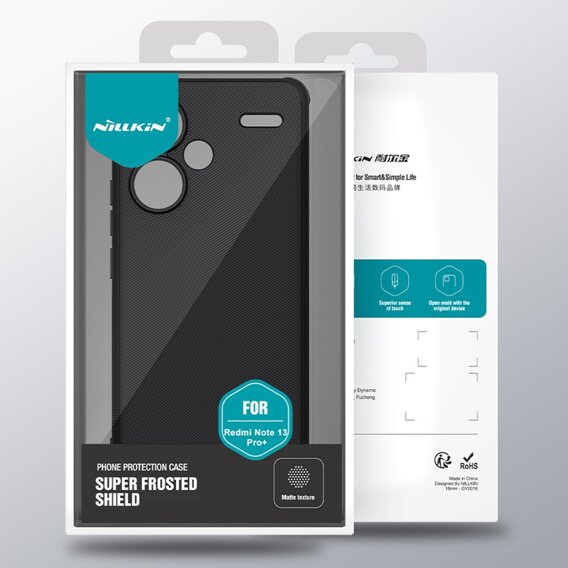 NILLKIN θήκη για Xiaomi Redmi Note 13 Pro+, θήκη Super Frosted Shield, μαύρη