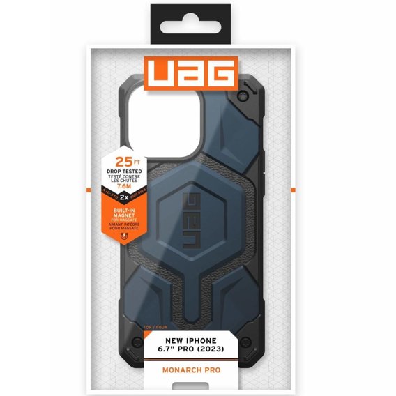 Urban Armor Gear Θήκη για iPhone 15 Pro Max, Monarch Pro MagSafe, σκούρο μπλε