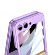 Θήκη για Galaxy Z Flip 5, Strap Cover, μοβ/πορτοκαλί