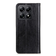 Θήκη για Xiaomi 14T Pro, Wallet Litchi Leather, μαύρη