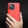 Θήκη για Xiaomi Mi 11, Carbon, κόκκινη