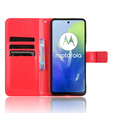 Θήκη με πτερύγιο για Motorola Moto E14, Crazy Horse Wallet, κόκκινη