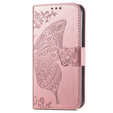 Θήκη με πτερύγιο για Motorola Moto G14, Butterfly, ροζ rose gold