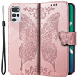 Θήκη με πτερύγιο για Motorola Moto G22, Butterfly, ροζ rose gold