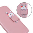 Θήκη με πτερύγιο για Motorola Moto G22, Wallet Bunny, ροζ