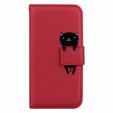 Θήκη με πτερύγιο για Motorola Moto G22, Wallet Cat, κόκκινη