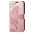 Θήκη με πτερύγιο για Oppo A38 4G / Oppo A18 4G, Butterfly, ροζ rose gold