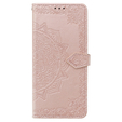 Θήκη με πτερύγιο για Oppo A58 4G, Mandala, ροζ rose gold