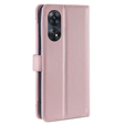 Θήκη με πτερύγιο για Oppo Reno8 T 4G, Wallet Zipper Pocket, ροζ