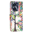 Θήκη με πτερύγιο για Realme C55, Wallet, tree of life, λευκή