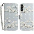 Θήκη με πτερύγιο για Samsung Galaxy A14 4G/5G, Wallet, flowers magnolia, λευκή