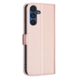 Θήκη με πτερύγιο για Samsung Galaxy A15, BINFEN Wallet, ροζ rose gold + γυαλί 9H 