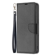 Θήκη με πτερύγιο για Samsung Galaxy A15, Wallet Litchi Leather, μαύρη + γυαλί 9H 