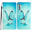 Θήκη με πτερύγιο για Samsung Galaxy A25 5G, Wallet, Butterfly, μπλε + γυαλί 9H 