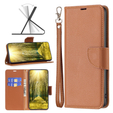 Θήκη με πτερύγιο για Samsung Galaxy A25 5G, Wallet Litchi Leather, καφέ + γυαλί 9H 