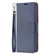 Θήκη με πτερύγιο για Samsung Galaxy A25 5G, Wallet Litchi Leather, σκούρο μπλε+ γυαλί 9H 