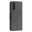 Θήκη με πτερύγιο για Samsung Galaxy A55 5G, Wallet Litchi Leather, μαύρη