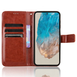 Θήκη με πτερύγιο για Samsung Galaxy M35, Crazy Horse Wallet, καφέ