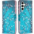 Θήκη με πτερύγιο για Samsung Galaxy S23 FE, Wallet, Sakura, μπλε