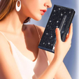 Θήκη με πτερύγιο για Samsung Galaxy S24 Ultra, Wallet Zipper Pocket Glittery, μαύρη