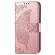 Θήκη με πτερύγιο για Xiaomi 14T, Butterfly, ροζ rose gold