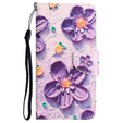 Θήκη με πτερύγιο για Xiaomi Redmi 13C / Poco C65, Wallet, Painted Flowers, μοβ