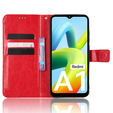 Θήκη με πτερύγιο για Xiaomi Redmi A1 4G / A2 4G, Crazy Horse Wallet, κόκκινη