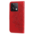 Θήκη με πτερύγιο για Xiaomi Redmi Note 13 5G, Mandala, κόκκινη