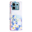 Θήκη με πτερύγιο για Xiaomi Redmi Note 13 Pro 5G, Wallet, Butterfly & Flowers λευκή