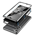 θήκη για το Samsung Galaxy S23, Magnetic Dual Glass, ασημένια