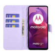 θήκη πτερύγιο για Motorola Moto G24 / G24 Power / G04, Rhombus Crossbody Leather, μωβ