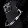 θήκη BENKS Kevlar για iPhone 15 Pro, Carbon Fiber, μαύρη