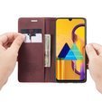 θήκη CASEME για Samsung Galaxy M21, Leather Wallet Case, μπορντό