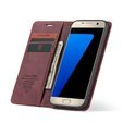 θήκη CASEME για Samsung Galaxy S7, Leather Wallet Case, μπορντό