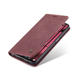 θήκη CASEME για Xiaomi Redmi Note 10 / 10S, Leather Wallet Case, μπορντό