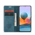 θήκη CASEME για Xiaomi Redmi Note 10 Pro, Leather Wallet Case, μπλε